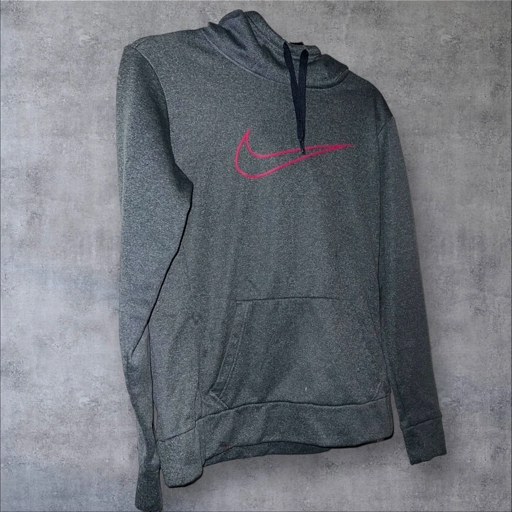 Nike Gray Hoodie‎ with Pink Swoosh